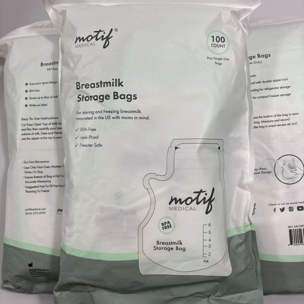 Motif‎ Medical Breastmilk Storage Bags 8oz - Lot Of 3 - 100 Count - NEW Sealed